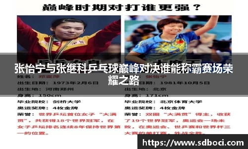张怡宁与张继科乒乓球巅峰对决谁能称霸赛场荣耀之路